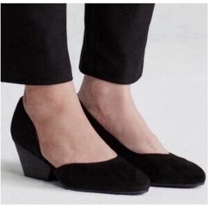Eileen Fisher Hilly Suede d'Orsay‎ Pump Black Women's size 8 New With Out Box